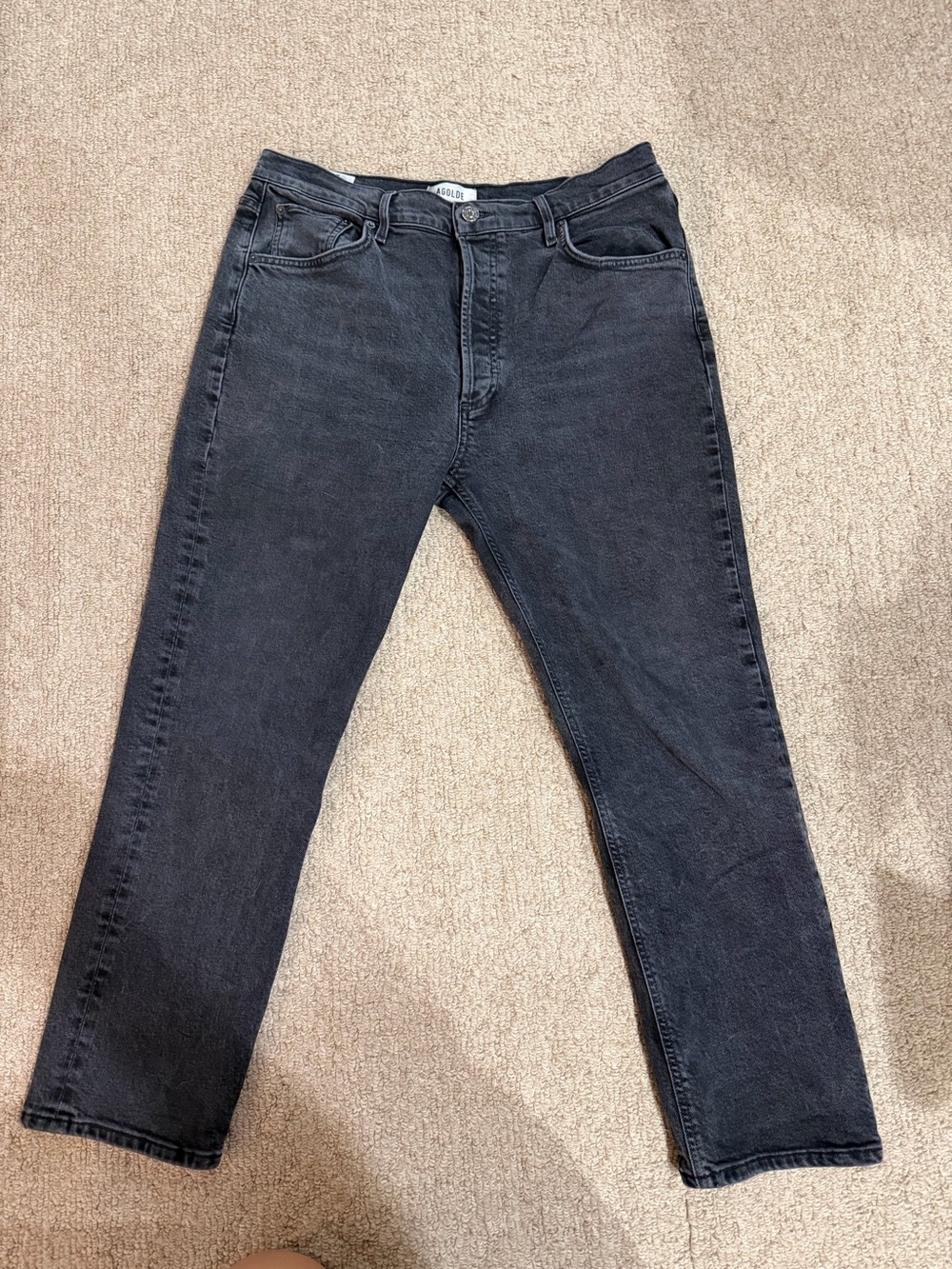 Agolde washed Black cropped Jeans